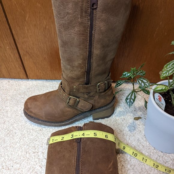 Caterpillar Woman's Florencia Brown Leather Mid Calf Waterproof Boots - Picture 10 of 12